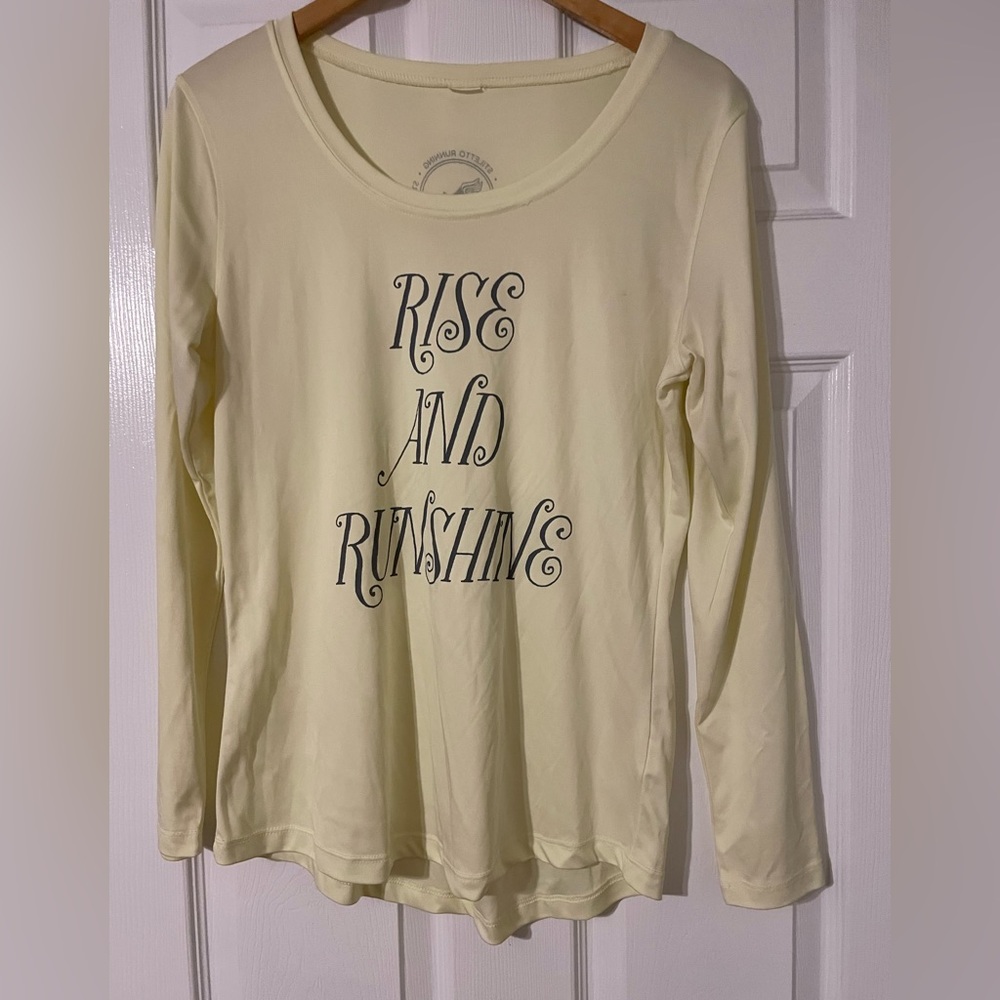 Neon yellow running long sleeve performance top. Size large.